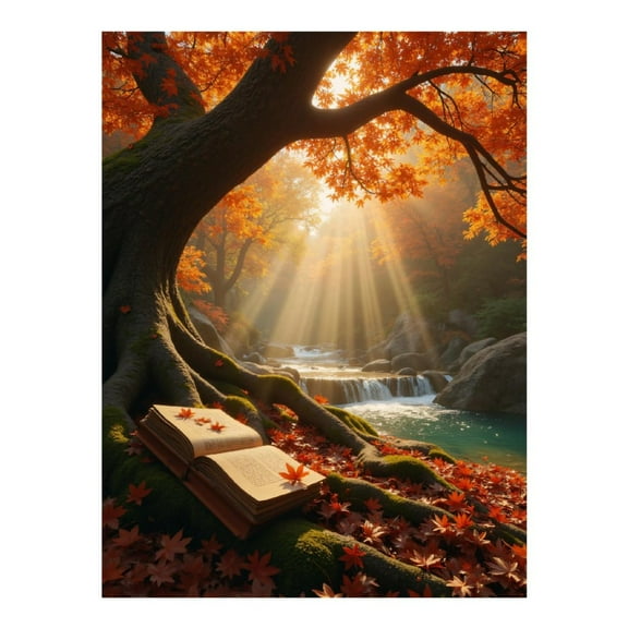 Diamond Art Kit for Adults, Autumn Forest Sunlight Stream Diamond Painting for Adults Beginners, DIY Diamond Art Painting Kits, 5D Diamond Painting Crafts for Home Decor 12x16 Frameless
