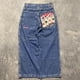 thumbnail image 1 of Ropa de calle Vintage de los años 90, pantalones vaqueros JNCO con ala grande bordada en negro, pantalones vaqueros holgados para mujer Y2K, nuevos pantalones anchos góticos Harajuku hip-hop, 1 of 5