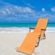 thumbnail image 3 of Cubierta de la silla de playa, cubierta de la tumbona de la toalla de la calesa del salón de la piscina con los bolsillos laterales del almacenamiento naranja Baoblaze cubierta de tumbona de playa, 3 of 8