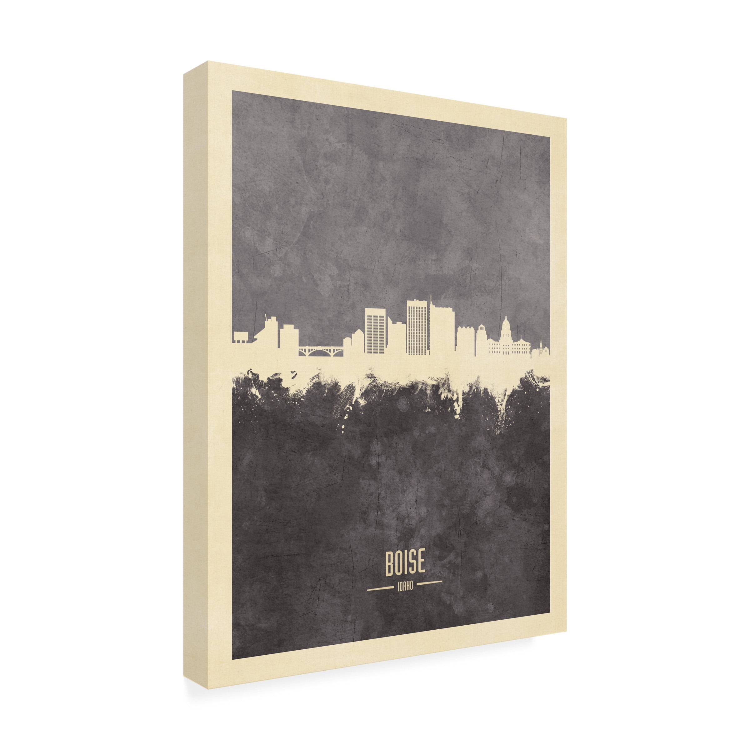 Michael Tompsett 'Boise Idaho Skyline Gray' Canvas Art