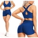 thumbnail image 5 of Gibobby Leggings cortos yoga mujer Pantalones altos 2PC Levantamiento Leggings Cintura Yoga Mujeres Shorts cortos Butt para pantalones de yoga(Gris,Azul,G), 5 of 5