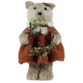 thumbnail image 2 of Northlight Woodland Girl Bear Holding Wreath Christmas Figure -  10", 2 of 7