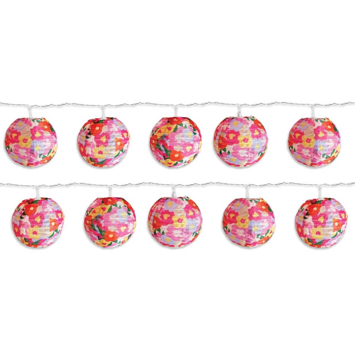 Packed Party "Flower Power" Paper Lantern Indoor Outdoor LED String