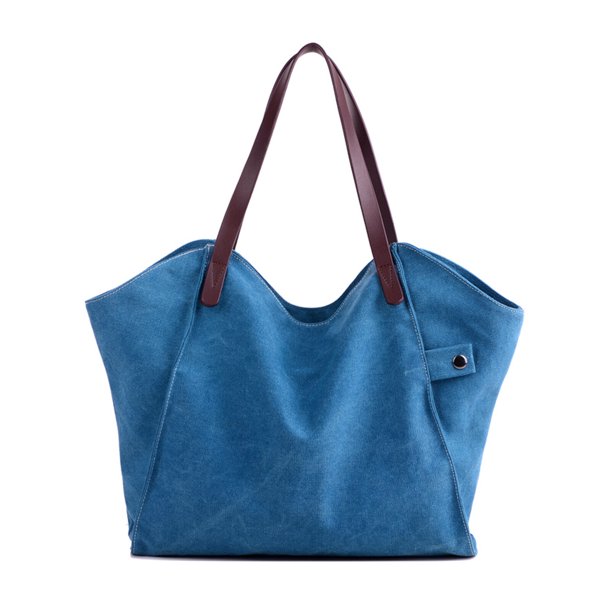 Bolso de hombro de lona para mujer, bolso Vintage de gran capacidad para compras y viajes