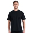 thumbnail image 2 of SCHIESSER Camiseta americana para hombres, paquete de 2 - 1/2 manga, camiseta interior, cuello en V Negro 3XL (3X-Large), 2 of 4