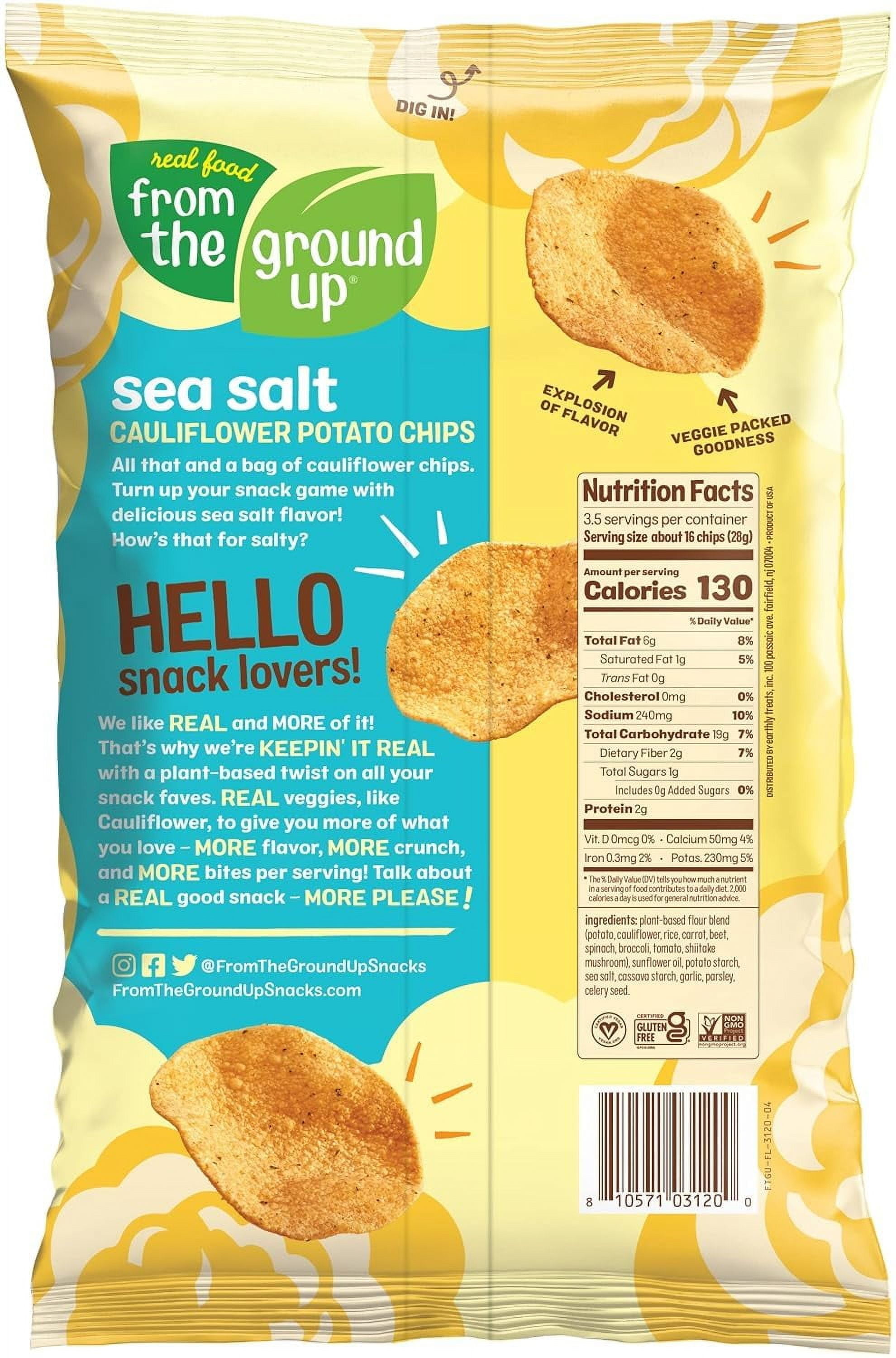 From the Ground Up Sea Salt Cauliflower Potato Chips, 3.5 OZ (Pack - 6)