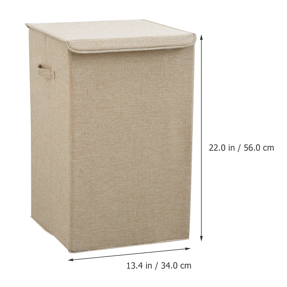 Mobestech Beige Cotton Linen Laundry Hamper with Lid and Handle, Large Multifunctional Storage Basket for Home Organization
