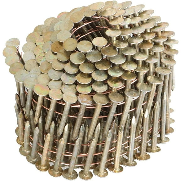 labwork 7200 Count Siding Nails 15 Degree 1-1/4 Inch x 0.12 Inch Collated Wire Coil Full Round Head Ring Shank Electro Galvanized Roofing Nails