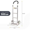 thumbnail image 2 of Heavy Duty Aluminum Hand Truck - 8" Wheels with Horizontal Loop Handle and 500 lbs Load Capacity | 50.25" High, 17.5" Wide and 17.75" x 9" Diecast Nose Plate, 2 of 6