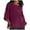 Purple, variant on JINMGG Fall Tops Women's Ladies Fashion Cropped Sleeve Solid Cotton Loose Shirt Blouse Top Gray L