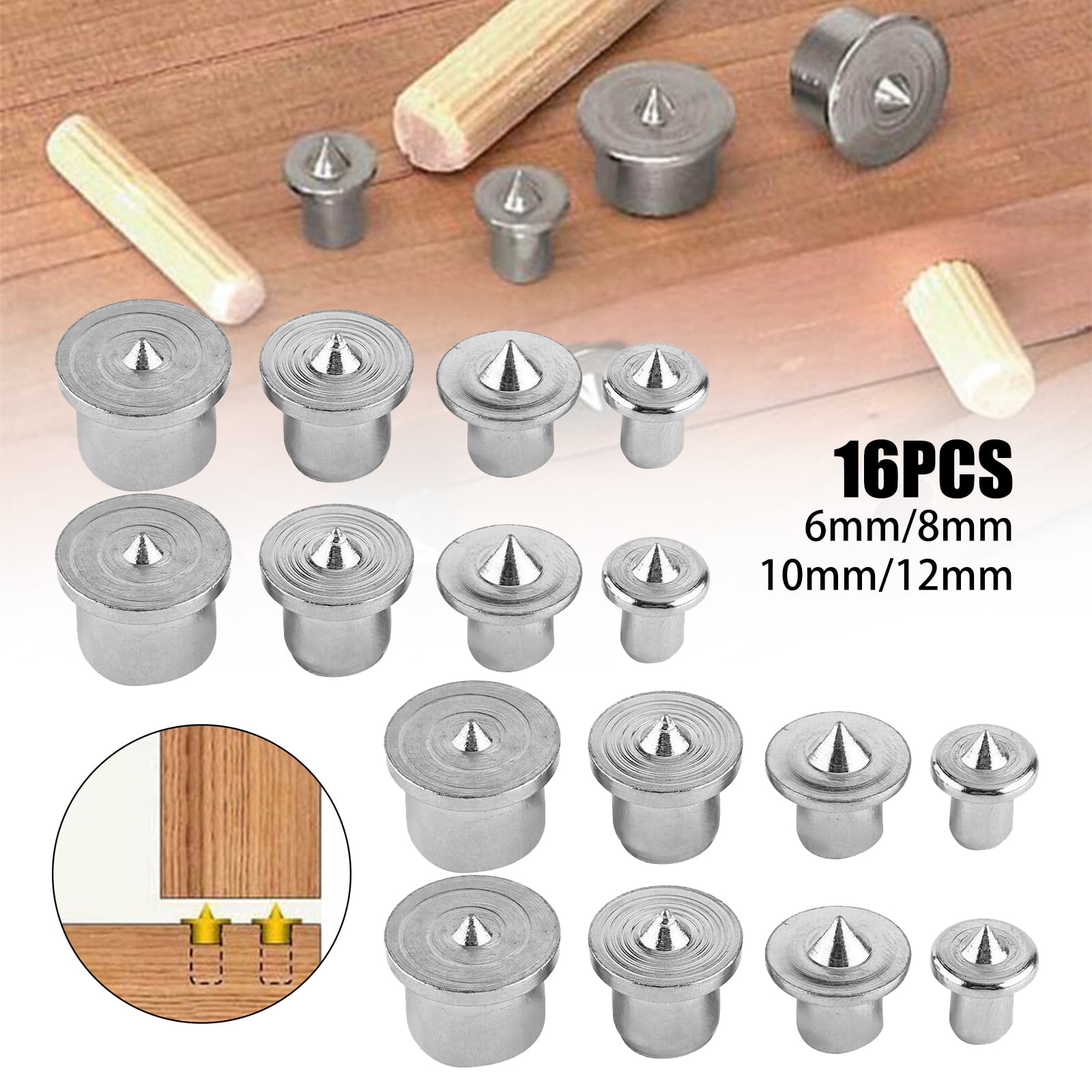 Dowel Pins Tenon Center Point Hole Marker Locator Drill Bits Woodworking Tools 