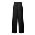 thumbnail image 6 of Lroveb Wide Leg Pants for Women, High Waisted Summer Pants Womens, Womens Solid Elastic Pants Waist Black, 6 of 7