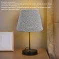 thumbnail image 3 of Plush Cloth Lamp Shade Replacement Decorative Soft Comfortable Cone Round Lamp Shade for E27 E14 Table Lamp Grey, 3 of 6