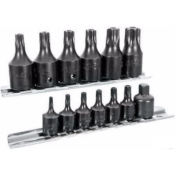 15 Piece Tork Male Bit Torx Driver Tool Set Tamper Proof Socket Tamper