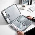 thumbnail image 3 of 13 14 15 inch Laptop Sleeve Tablet Case PU Leather Shockproof Business Notebook Computer Bag Ultrabook Pouch For HP/Dell/Lenovo Apricot-15.6 inch, 3 of 6