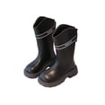 thumbnail image 2 of Boots For Girls Fall And Winter Solid Color Zipper Mid-Calf Leather Boots Fashionable Student Boots For Little Girls Princess Boots Casual And Versatile With Lining Shoes, 2 of 7