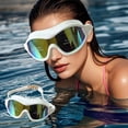 thumbnail image 1 of Feltree Adult Waterproof Large Frame Swimming Goggles with PC Lenses Against-Fogs Coating Silicone Fits for Comfortion and Training, 1 of 8