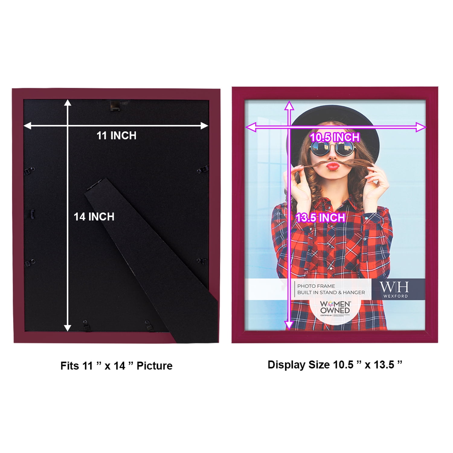 Woodgrain 11 in. x 14 in. Cherry Red Picture Frame (Set of 2)