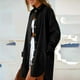 thumbnail image 4 of Puntoco Otoño Mujer Moda Solapa Botón Casual Manga Larga Dividido Sobre Tamaño Cuello Abrigo Puntoco Puntoco-1, 4 of 9