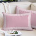 thumbnail image 3 of Pink Geometric Lumbar Pillow Covers 12x20 Inch, White Greek Key Design Abstract Modern Art Decorative Pillowcase with Zipper, Microfiber Breathable Throw Pillowcases for Sofa Bed Living Room, 3 of 9
