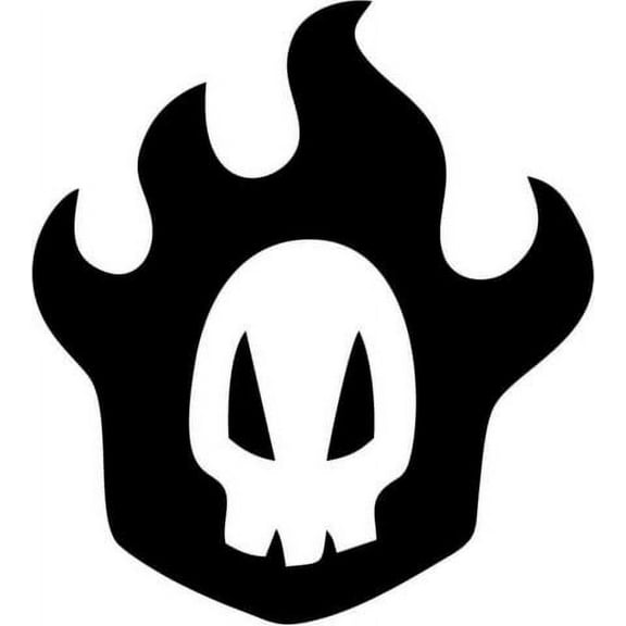 Bleach Rukia Skull Inspired Decal Sticker | 6.5-Inches By 6-Inches | Black Vinyl