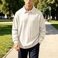 thumbnail image 5 of Fengqque Mens Polo Shirt Short Sleeve Textured Jacquard Open Collar Summer Casual Beach Stretchy Golf Shirts Beige XXL, 5 of 9