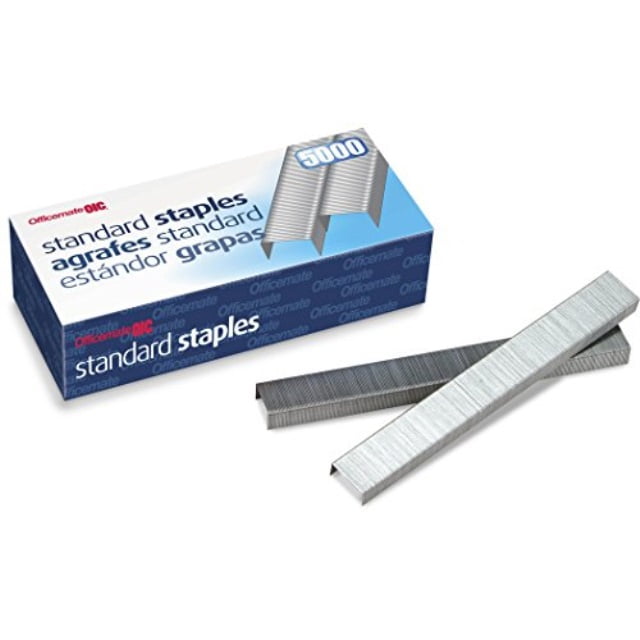 officemate standard staples, 210 per strip, 20 sheets capacity, 5,000 per box (91900)