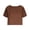 Brown, variant on Women's Crew Neck Short Sleeve Cropped Top Casual Loose Fit Crop Tee for Daily Wear & Summer Outings