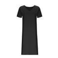 thumbnail image 6 of Summer Dress Sevevn Fashion Women's Summer Casual V-Neck Short Sleeve Solid Beach Sundresses Vent Dress, 6 of 8