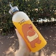thumbnail image 4 of Vaso de agua con pajita de plástico de gran capacidad para estudiantes mujeres y hombres, estilo coreano, botella de agua portátil de verano de gran valor estético, 4 of 6
