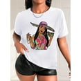 thumbnail image 1 of Portrait Graphic Short Sleeves Sports Tee, Round Neck Causal T-shirt, Women's Activewear, 1 of 7