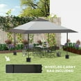 thumbnail image 2 of Barara King Outdoor Canopy Tent, Patio Portable Canopy,13' x 13' Pop Up Canopy Tent with Wheeled Carry Bag and 4 Sand Bags, Gray, 2 of 11