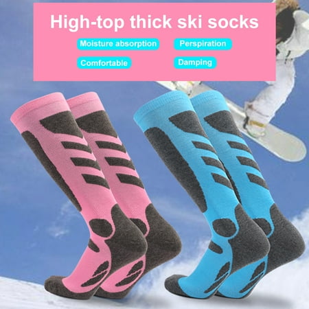 

YMH 1 Pair Knee-high Skiing Socks Sweat-absorbent Cotton Air Permeability Hiking Socks for Sports