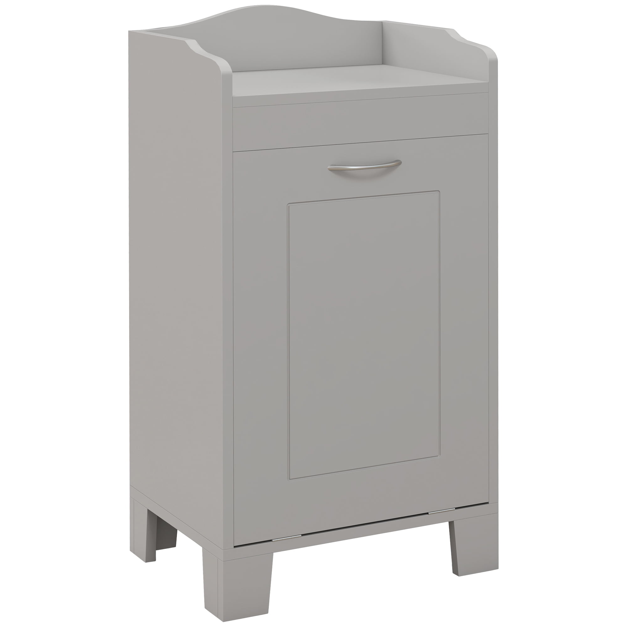 HOMCOM 31" Tilt Out Laundry Hamper, Free Standing Home Organizer Hamper, Bathroom Storage Cabinet, Gray
