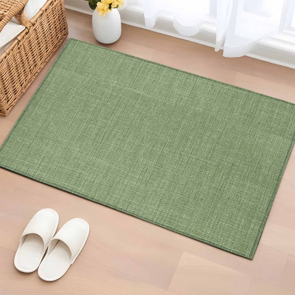 Rectangle Rug 2x3Ft Classic Solid Green Soft Indoor Throw Rugs Carpets for Living Dining Bedroom Kids Room Non-Slip Playroom Crawl Rug Floor Mats Vintage Monochrome