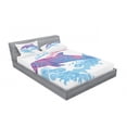 thumbnail image 3 of Sea Animals Bedding Set with Sheet & Covers, Dolphin Colorful Patterns Underwater Ocean Life Illustration, Printed Bedroom Decor 2 Shams, 4 Sizes, Blue Purple Pink, by Ambesonne, 3 of 3