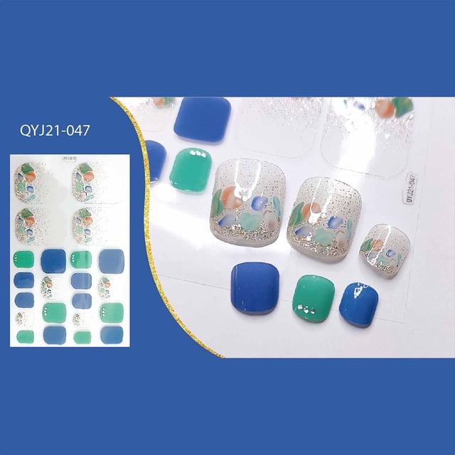 Fiudx Pegatinas para Uñas de Los Pies, Diseño de Diamante de Imitación Bronceado Brillante, Fácil Aplicación Autoadhesiva, Patrones Coloridos de Moda, Accesorio de Decoración de Uñas Diy, Divertido p