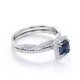 thumbnail image 3 of JeenMata Juego de Anillos de Boda con Halo Alejandrita y Moissanita de Corte Cojín de 1,5 ct Creadas en Lab; Anillos de Boda con Infinito Retorcido Pavé; Baño de Oro Blanco de 18 K sobre Plata, 3 of 6