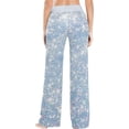 thumbnail image 4 of Women's Pearl Sequins Shiny Glitter Pajama Pants, Casual Pajama Bottoms Lounge Pants Wide Leg, 4 of 7