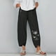 thumbnail image 1 of Pntutb Mujer Casual Cintura Media Bordado Verano Algodón Suelto Pantalones Rectos Largos Pntutb Pntutb-123, 1 of 4