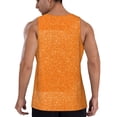 thumbnail image 3 of Xecao Orange Glitter2 Men's Tank Top Workout Quick Dry Sleeveless Gym Jogging Muscle Shirts Summer Swim Beach Tops, 3 of 9