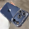 thumbnail image 4 of for iPhone 17 Pro Max Case, Cute Clear Glitter Bling Diamond Rhinestone Sparkly Case Camera Lens Protectors,Plating Protective Bumper Cover for Women Girls 6.9'' 2025, Blue, 4 of 14