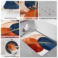 thumbnail image 6 of Navy Blue Burnt Orange Bath Mat 3 Piece Bathroom Rug Set, Geometric Modern Boho Art Non Slip Bath Rug Contour Mat and Toilet Lid Cover, Absorbent Shower Mats Soft Bath Rugs and Mats Sets, 6 of 8