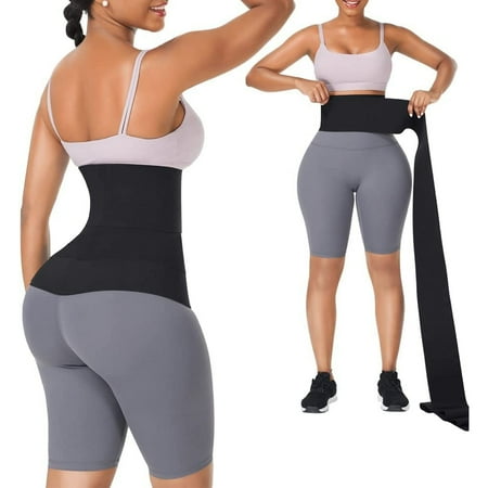 

Lollanda Snatch Me Up Bandage Wrap Waist Trainer For Women Waist Wraps for Stomach Sweat Wrap Around Waist Trainer For Women Slimming Belt Plus Size Adjustable And Breathable Black
