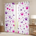 thumbnail image 3 of jejeloiu Kawaii Princess Crown Blackout Curtains Set of 2 (52x84 Each),Fairy Tale Theme Window Curtains,Pink Purple Loves Stars Curtains and Drapes For Girls Kids,Ultra Soft Home Decor, 3 of 6
