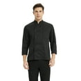 thumbnail image 2 of Toptie Unisex Classic Long Sleeve Button Chef Coat-Black-L, 2 of 6