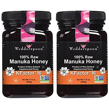 Wedderspoon Raw Manuka Honey Active 16+, 17.6-Ounce Jar (two