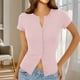 thumbnail image 1 of TaTaai Short Sleeve Button Up Cardigan, Women's Casual Lightweight Cropped Shirt, Fashion Trendy Design, Perfect for Summer Street Daily Use Gift, 1 of 8