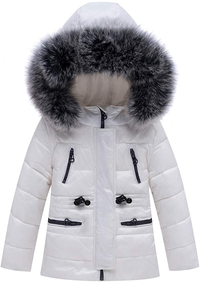 LPATTEN Kids Baby Toddler Winter Snowsuit Polka Dot Puffer Jacket Hoodie Coat Down Snowpants Bib Down Coat 2 Piece Clothing Outfit Set 