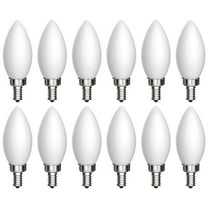 (case of 12) GE Lighting LED Decorative Chandelier Light Bulb, 3.5 watt, 300 lumen, 40 watt replacement, candelabra base, 2700K soft white, frosted, blunt tip, Dimmable